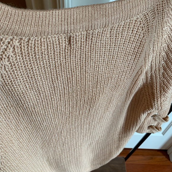 Chicwish Lace-up Mood Sweater in Camel, S/M - Picture 5 of 8